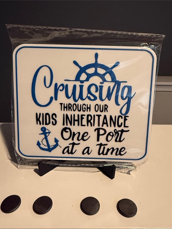 Other - Cruising Through Our Kids Inheritance Nautical Sign - White & Blue